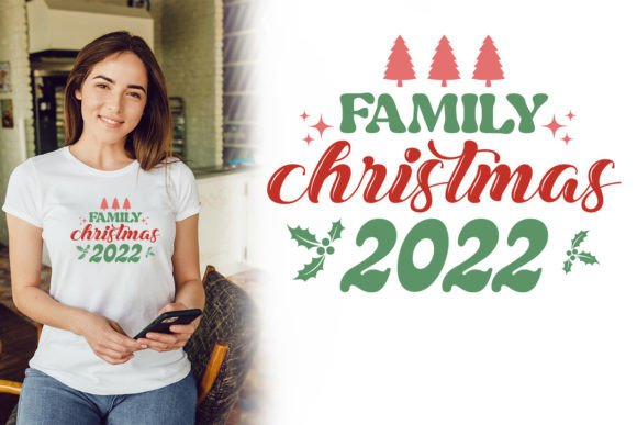 Family Christmas SVG Design. Retro Shirt