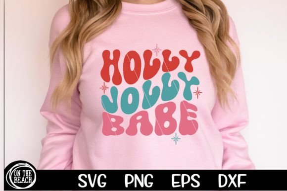 Holly Jolly Babe SVG PNG Retro Christmas